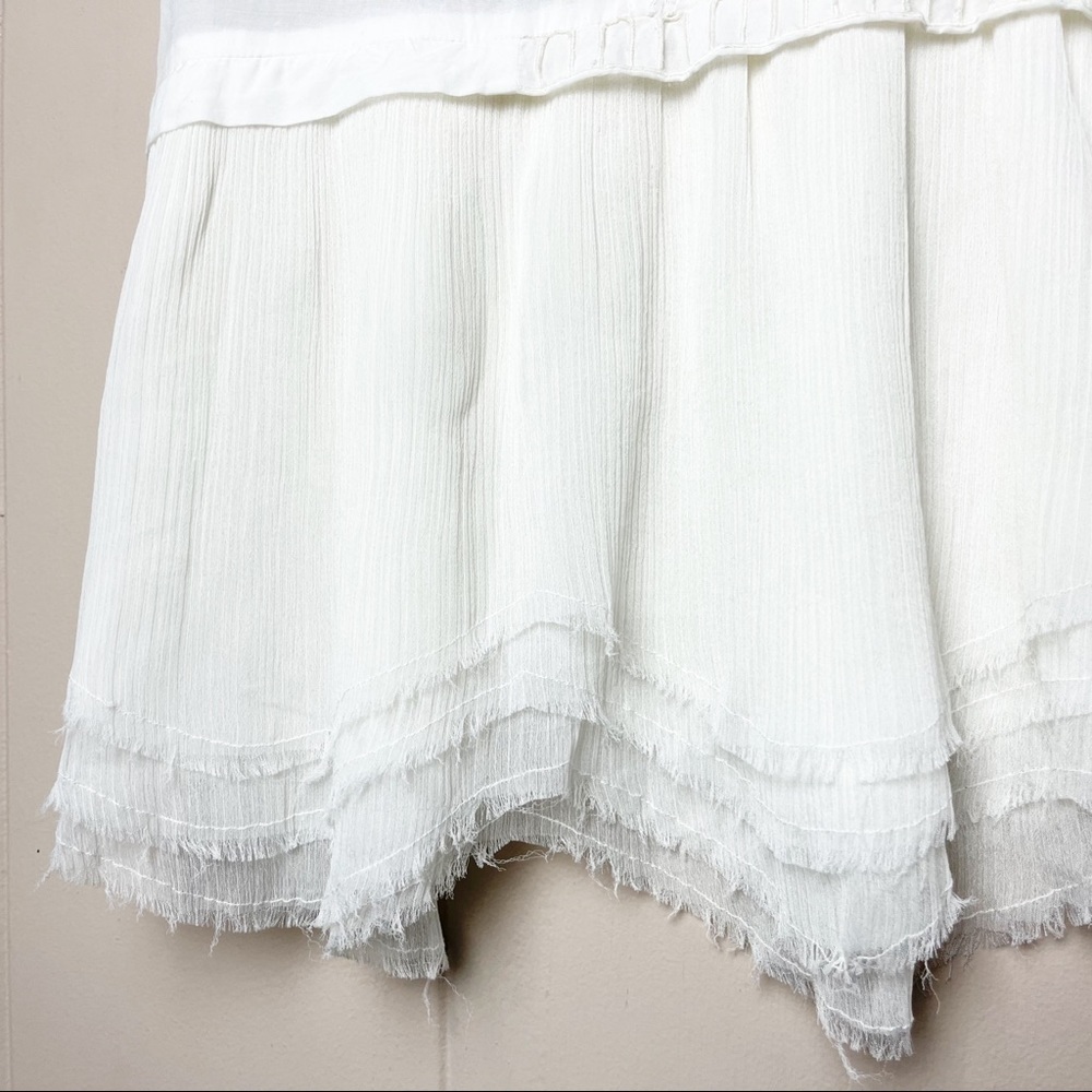Free People eyelet lace sleeveless top‎ tunic blouse white ivory tiered boho - Picture 5 of 11